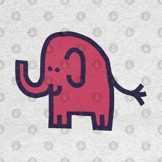 Cute Elephant Viva Magenta Color of the Year 2023 by ellenhenryart